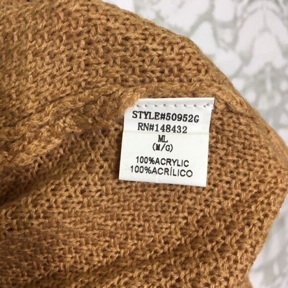 Staccato Tan Open-Front Long Knit Cardigan M/L Oversized Layering Sweater - Picture 7 of 12
